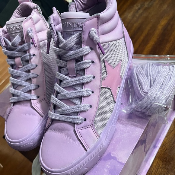 Vintage Havana Shoes - Vintage Havana Midtop sneakers, Size 6.5, purple tye dye.